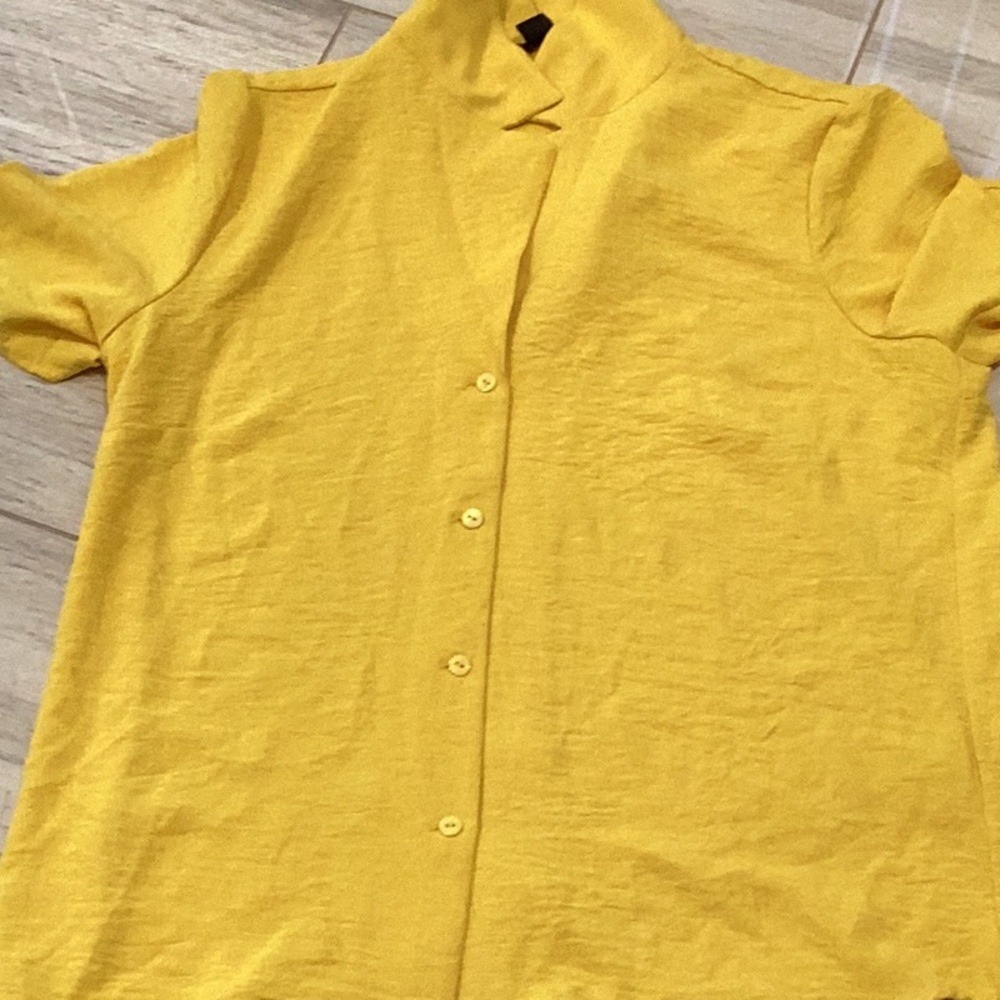 Yellow Button-Up Shirt